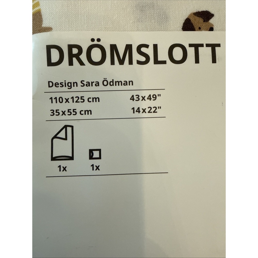 IKEA WHITE DROMSLOTT 305.211.93 Crib Bedding Puppies Comforter 43"x49" Pillowcas - Picture 4 of 5